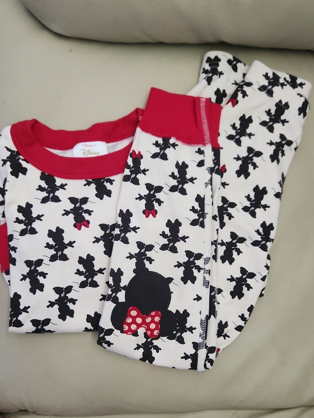 NWOT Hanna Anderrson X Disney Minnie Mouse Pajama Set Red Trim Size 5